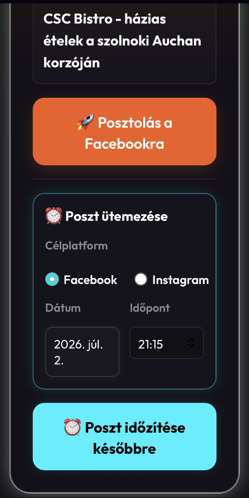 4. Lépés: Közzététel és időzítés